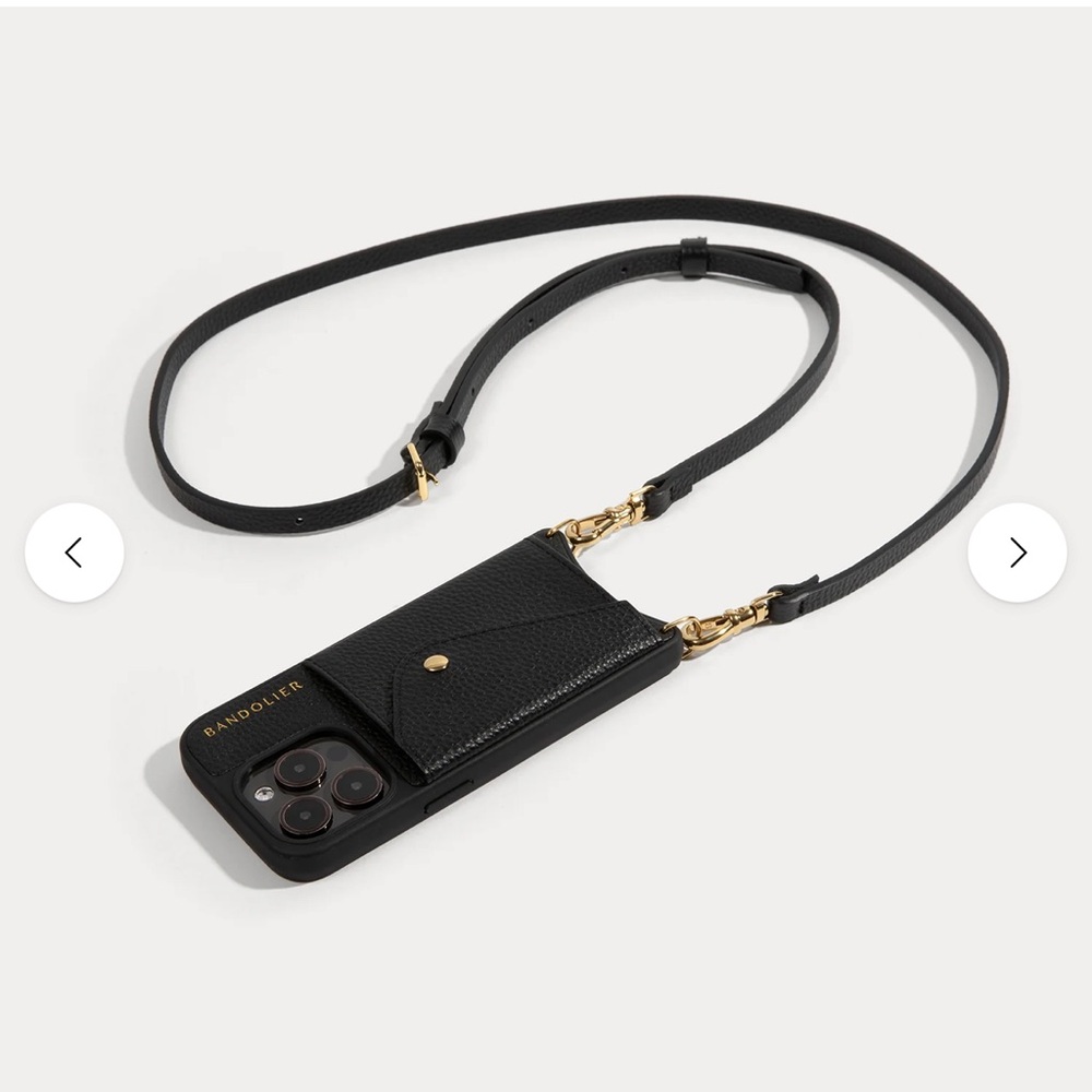 Bandolier Sold Out iPhone 14 Pro Max Black & Gold Crossbody Phone Case
